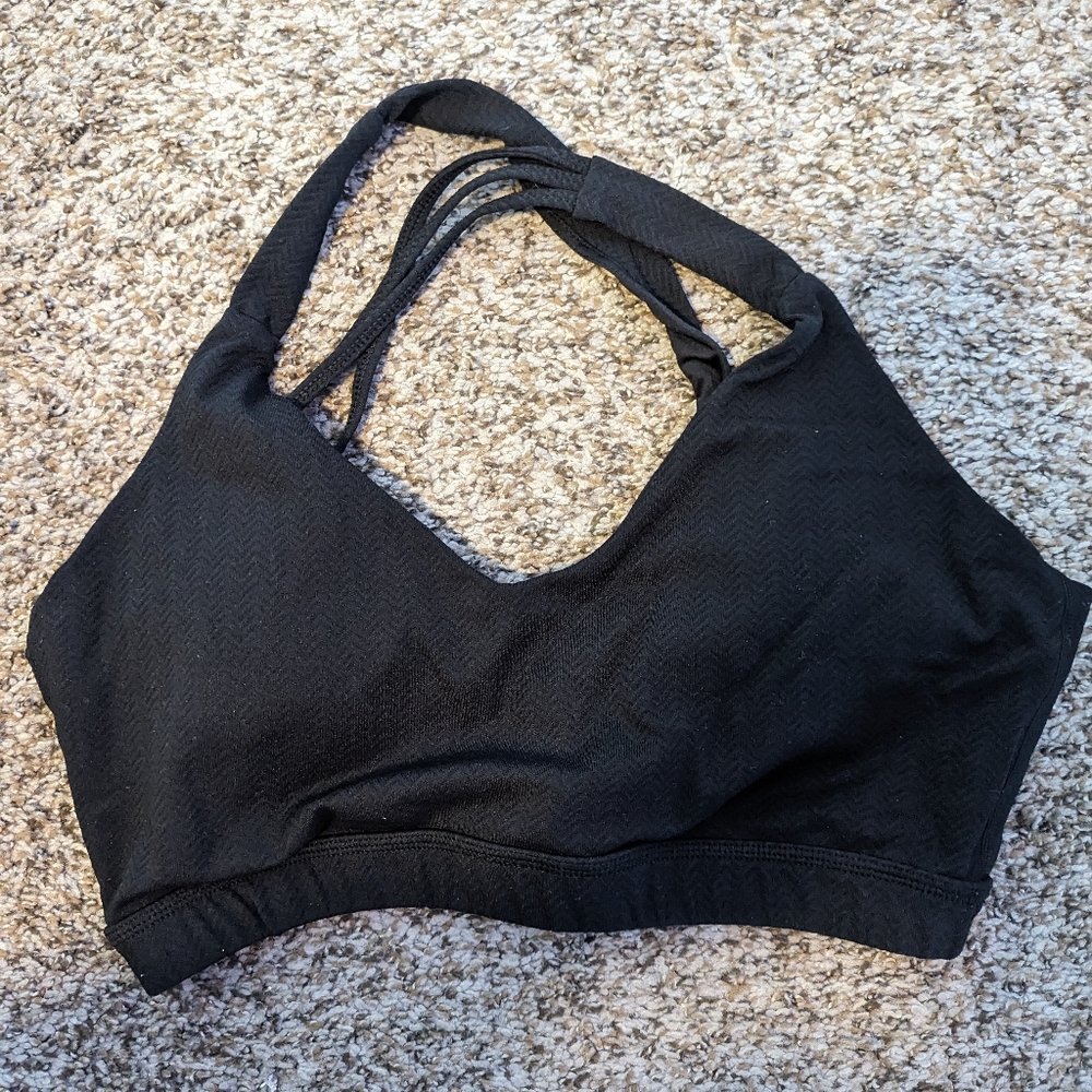 Buff Bunny Herringbone Black Legacy Sports Bra size Large